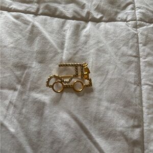 Gold Tone Rhinestone Car Brooch Pin | Vintage Style Car Pin